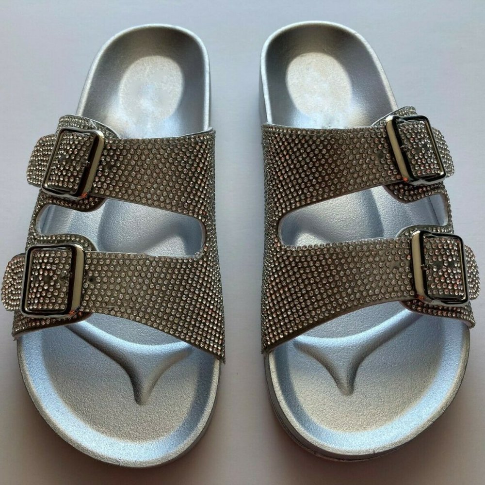 Women's Sandals, Rhinestone, Silver.